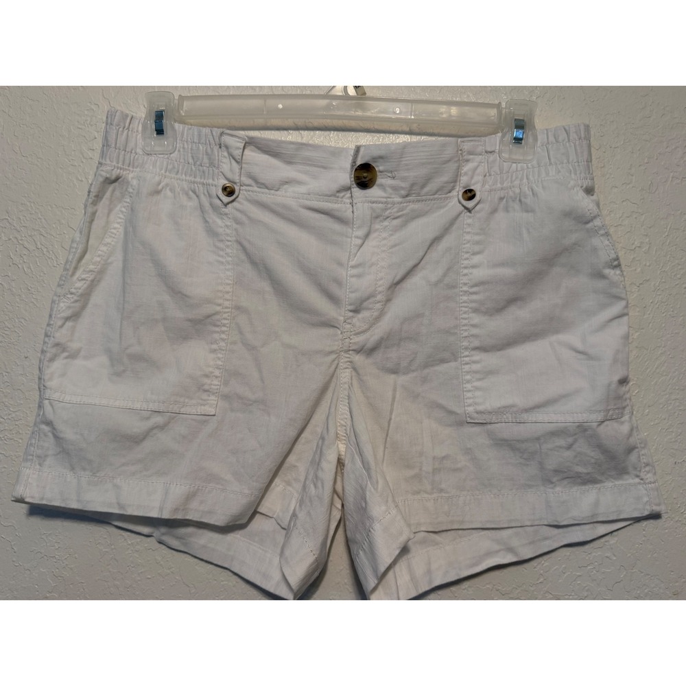 Sonoma Goods For Life Womens White Utility Pockets Stretch Shorts Size 8